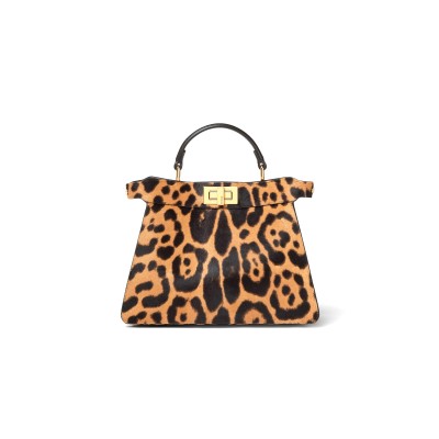 FENDI PEEKABOO ISEEU SMALL PRINTED CAVALLINO CALFSKIN BAG 8BN327AVQ5F0A6E (27*21*11cm)